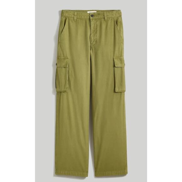 Madewell Garment-Dyed Low-Slung Straight Cargo Pants in Classic Olive Size 27 - Picture 5 of 10